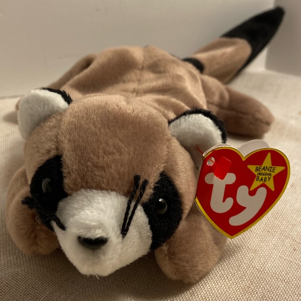 Ty Beanie Baby Ringo the Raccoon 1995 original beanie baby 90s plush beanbag toy